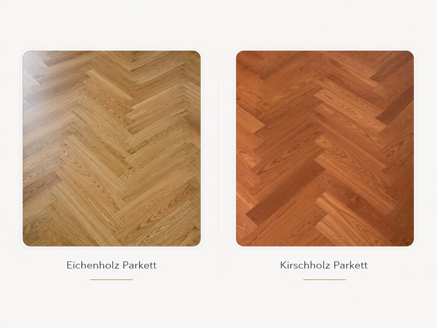 Eichenholz Parkett und Kirschholz Parkett